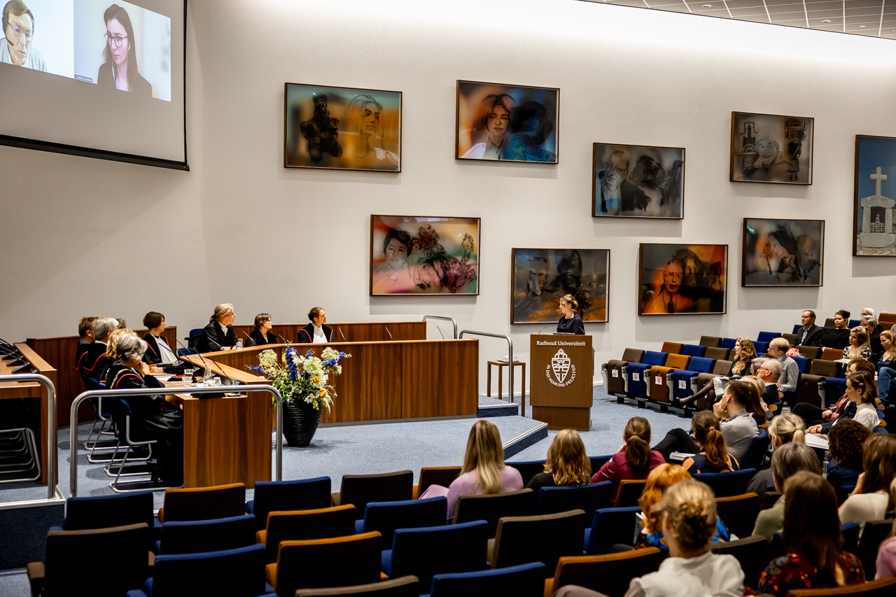 Promotieceremonie aan de Radboud Universiteit in Nijmegen tijdens de verdediging van een proefschrift